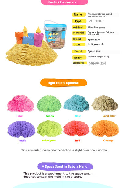 Space Sand 2 lbs Bucket - Non-Sticky Magic Sand for Kids