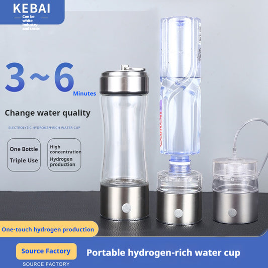 Smart Triple Use Hydrogen Water Cup - 400ml Silver - Home & office