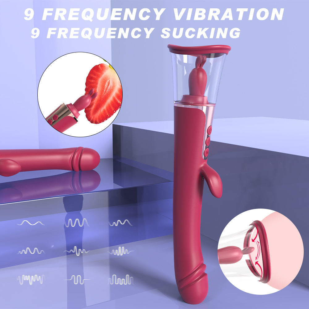 G-Spot Clitoris Sucking and Licking Vibrator - Rose Red/Purple