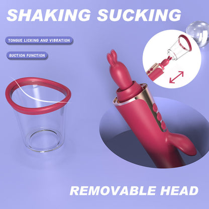 G-Spot Clitoris Sucking and Licking Vibrator - Rose Red/Purple