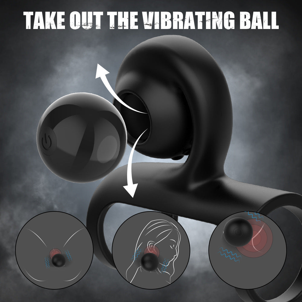 Midnight Pleasure Dual Locking Vibrating Cock Ring - Black