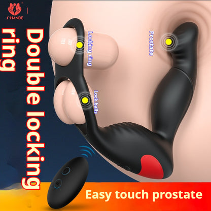 Double Locking Prostate Massager Anal Plug Vibration - S070-2 Male Masturbation