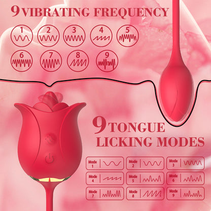 New Style G-Spot Flirting Vibrator for Women - Rose Red/Purple