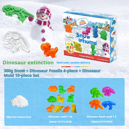 SPACE SAND Artificial Snow Clay Play Set - Dinosaur Extinction