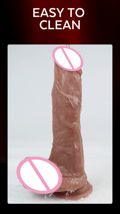 S-HANDE Coffee Color Silicone Heating Huge Dildo for Women