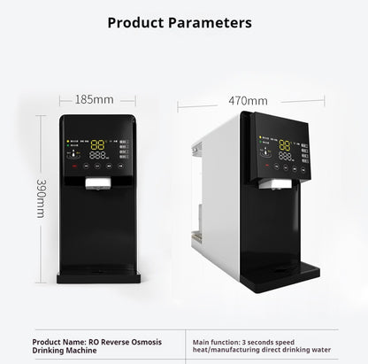 RO Desktop Hydrogen-Rich Heating Hot Water Dispenser (No Installation Required)