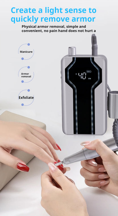 Wireless Charging Electric Nail Polisher & Remover with Battery Storage