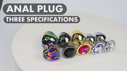 Colorful Metal Anal Butt Plug Set - 3Pcs for All Experience Levels